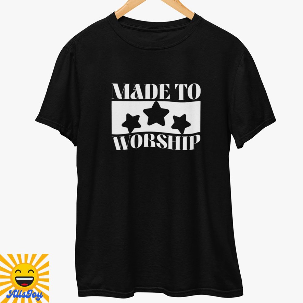 MADE TO WORSHIP Stars Banner Graphic Tee Black T-Shirt